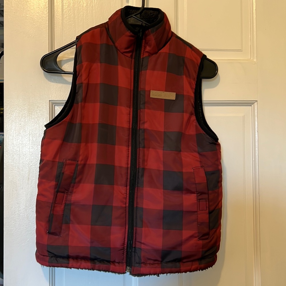 Buffalo plaid reversible vest